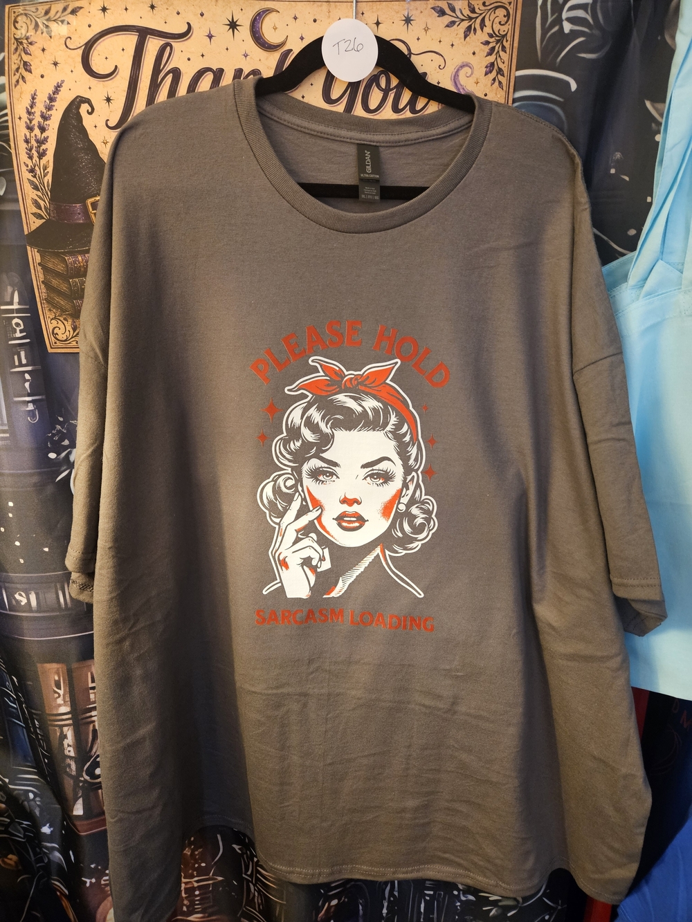 Gildan Unisex Tee with Red & White Retro Graphic